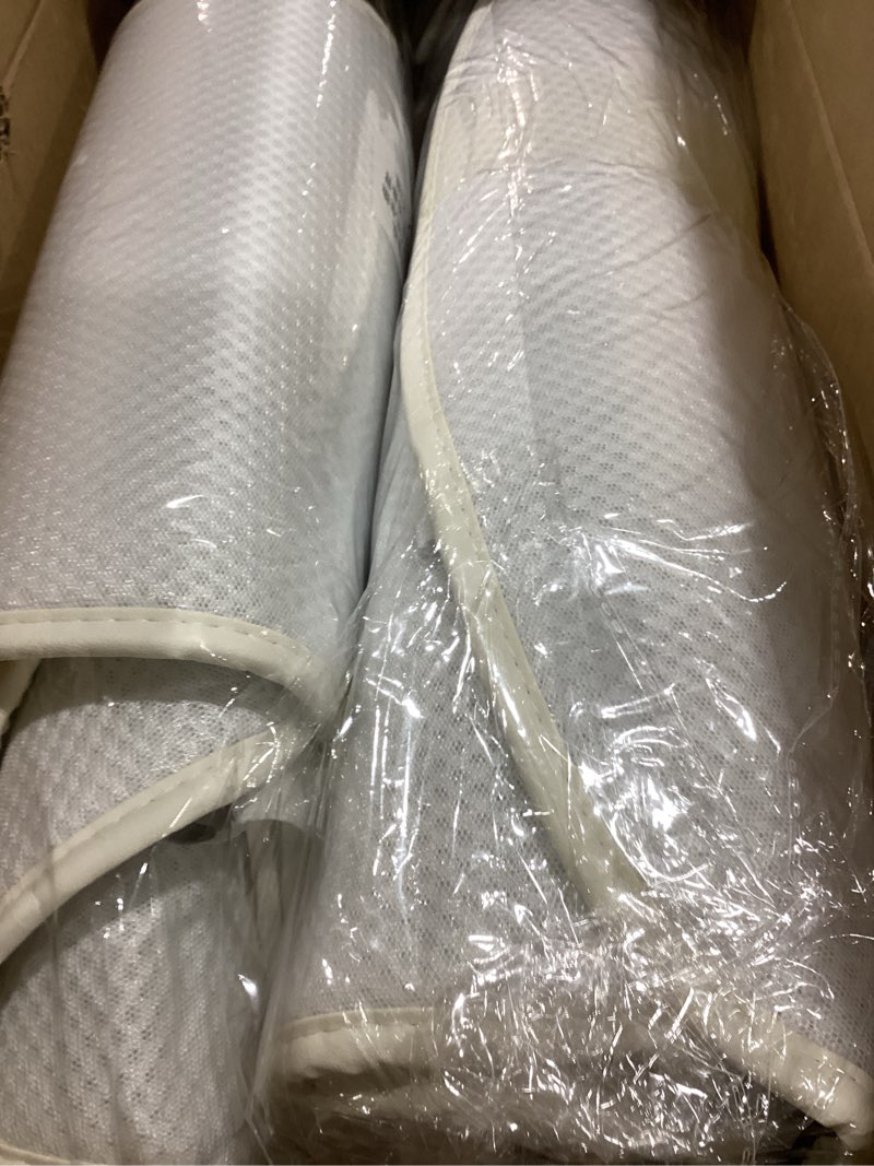 Condition photo showing Good Condition for Seat Cover Custom Fit for Tesla Model Y 2025 2020-2024 Front and Rear Car Seat Cushion Protector Pad Set All Seasons Breathable (Without Logo) White Ice Silk 7pcs Full Set For Model Y NO LOGO