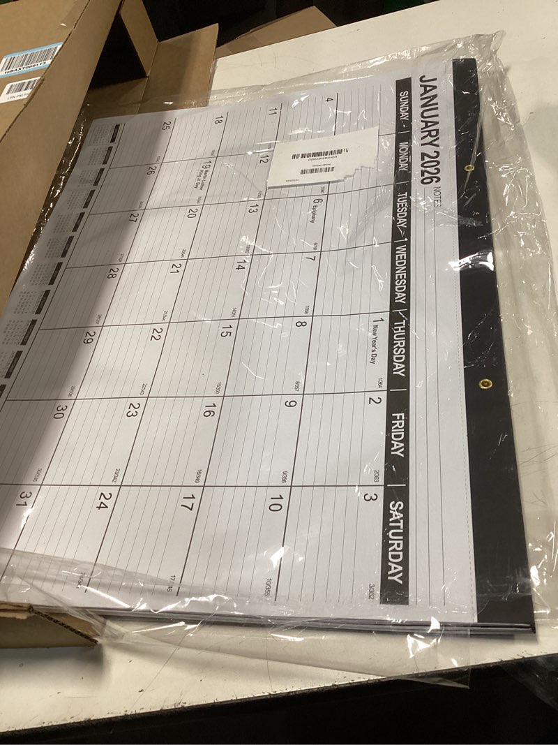Condition photo showing Good Condition for GuassLee Large Desk Calendar 2026, 3 Packs, 18 Months from Jan. 2026 to Jun. 2027, 22" x 17" Desk/Wall Calendar Hanging Planner with Julian Date, Notes, Corner Protectors for School Home Office Jan 3 pack 22"x17"