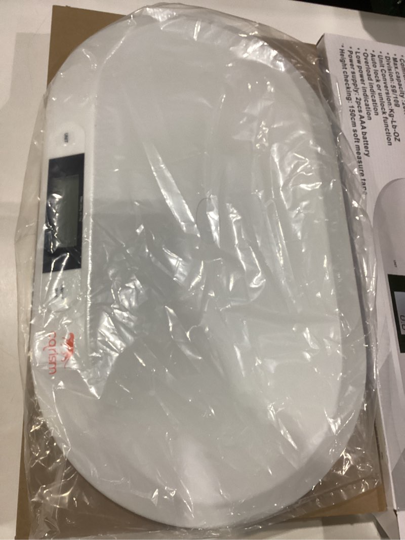 Condition photo showing Good Condition for Baby Scale, Smart Weighing with 3 Modes, Tare Function, Curved Platform with Ruler for Infants, Newborns, Puppies, Cats, Toddlers