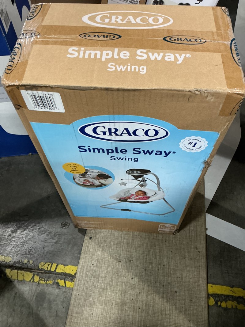 Condition photo showing New/Like New for graco simple sway baby swing, side?to?side sway, infant swing with 6 speeds, vibration, abbington