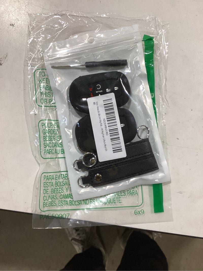 Condition photo showing Good Condition for silicone key fob cover compatible with 2025 2024 2023 2022 honda 5 buttons civic accord pilot cr-v hr-v smart car rubber key shell case protector with keychain 2 pack (hod-5r-bb) for honda-5r black+black