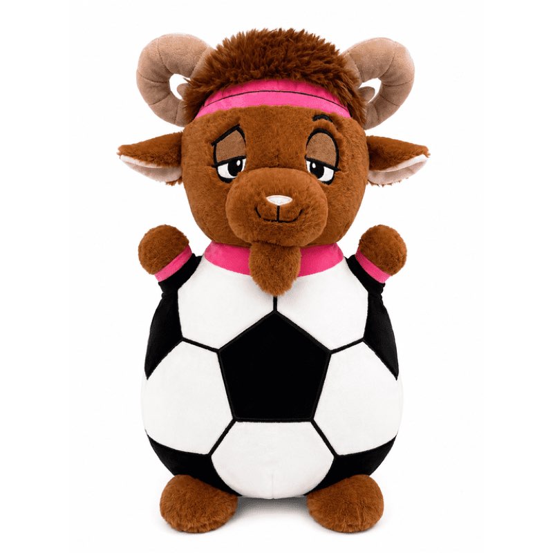 ready to hug sport goat soccer plush, 24-inch