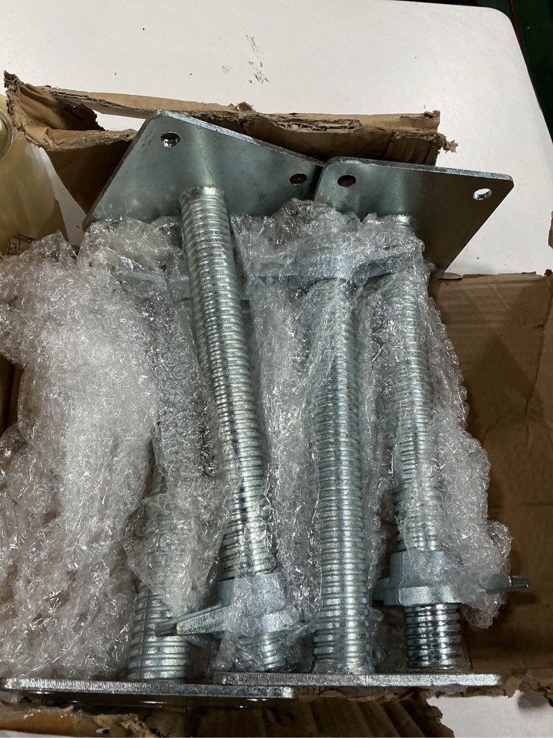 Condition photo showing Good Condition for Zonon 4 Pcs Adjustable Scaffolding Leveling Jack Hollow Screw Jacks with Base Plate for Baker Style Scaffolding Baker Scaffold(12 Inch)