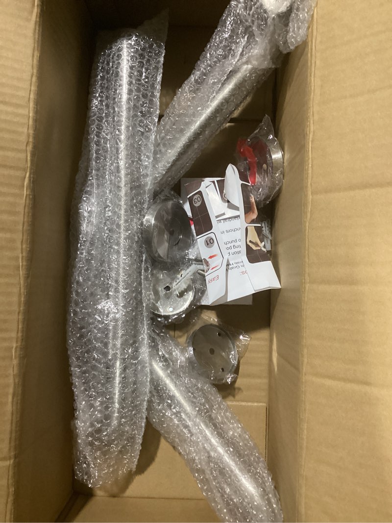 Condition photo showing Good Condition for Brushed Nickel Angled Grab Bar 16 Inch, Zepolu Stainless Steel L-Shaped Safety Grab Rail, Bathroom Mobility Aid Handrail, Wall Mounted Balance Support Assist Shower Handle for Senior Elderly Handicap 16x16 inch Brushed Nickel