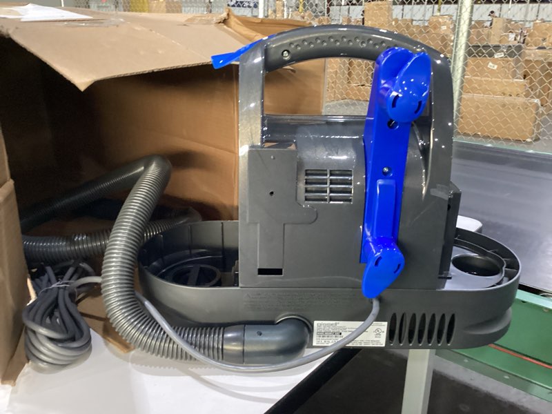 Condition photo showing As Is for MISSING PIECES USED NOT TESTED MISSING WATER TANKS Bissell Little Green Pet Deluxe Portable Carpet Cleaner and Car/Auto Detailer, 3353, Gray/Blue Little Green Deluxe