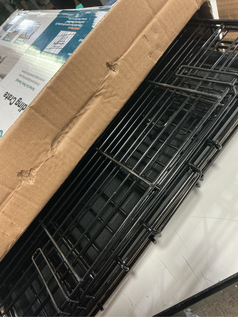 Condition photo showing Good Condition for MidWest Homes for Pets Medium LifeStages Single Door 30-Inch Folding Dog Crate, Enhanced Security, Includes Leak-Proof Pan, Divider Panel, Handle, Rubber Feet Black 30.6"L x 19.3"W x 21.4"H