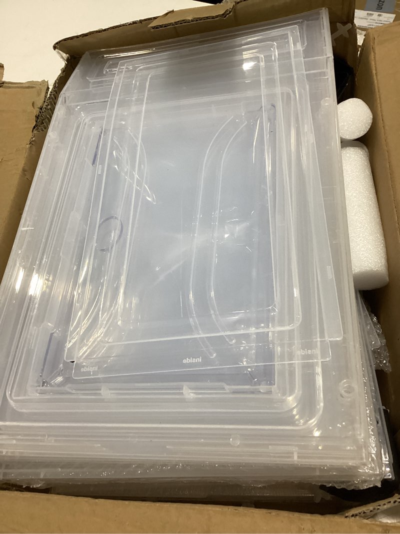 Condition photo showing Good Condition for 7 code large clear shoe boxes organizer?thicker material? stronger shoe box with magnetic door, stackable shoe storage box for closet, foldable space-saving storage bins shoe cabinet, white 9 pack white 9 pcs