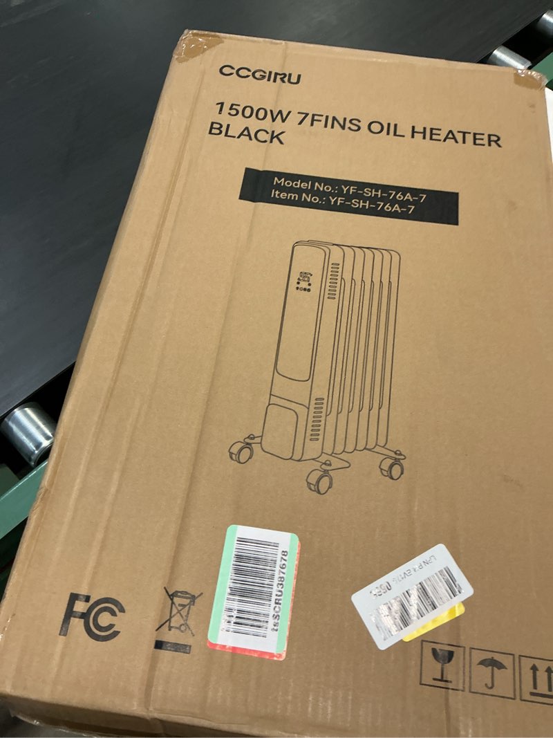 Condition photo showing Good Condition for oil filled radiator heater, ccgiru 1500w radiant heater with remote control, 7fins, with remote, 3 modes, digital thermostat, 24h timer,child lock, space heaters for indoor use large room bedroom