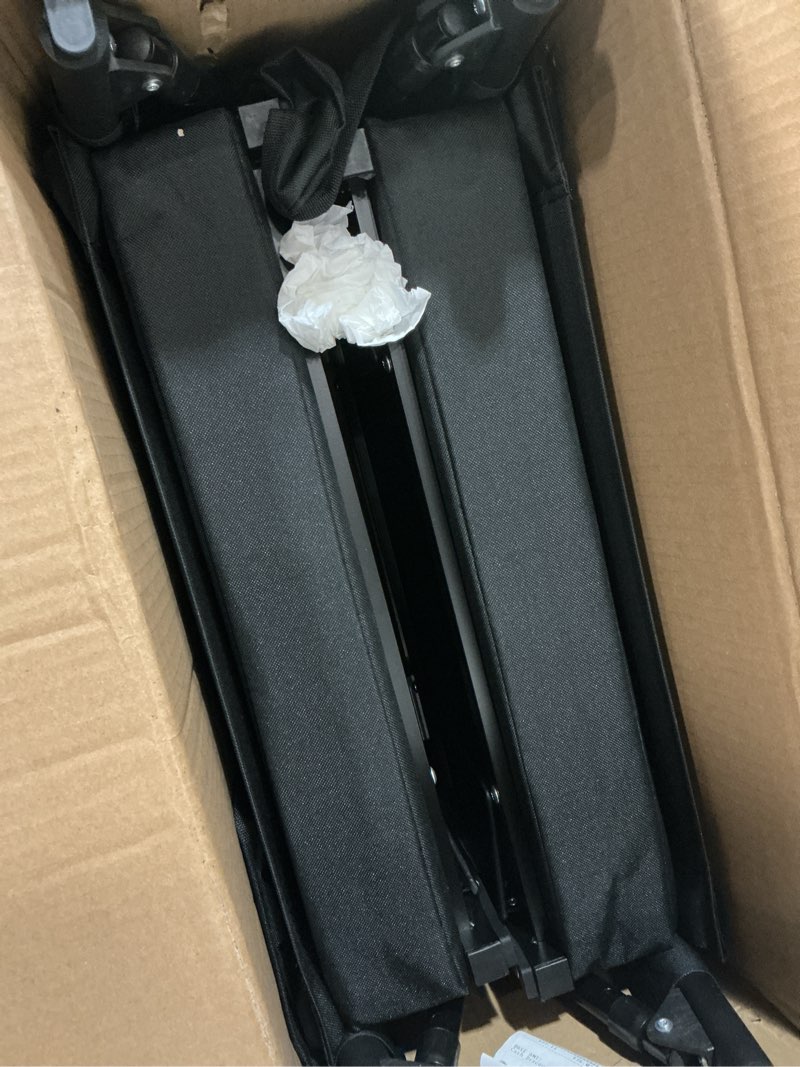 Condition photo showing As Is for VIVOHOME Stadium Seats with Back Support and Cushion, 2 Pack Portable Bleacher Chairs with Cup Holder and Shoulder Strap Black