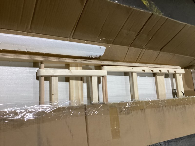 Condition photo showing As Is for Dog Ramp for Bed, Upgraded 46.8" Long Portable Dog Ramp for Couch, Wood Folding Pet Ramp for All Breeds Large Old Dogs to Get on Bed, 5 Adjustable Heights 14.8" to 26.2" (Wood, Up to 150lbs) Wood Up to 150lbs