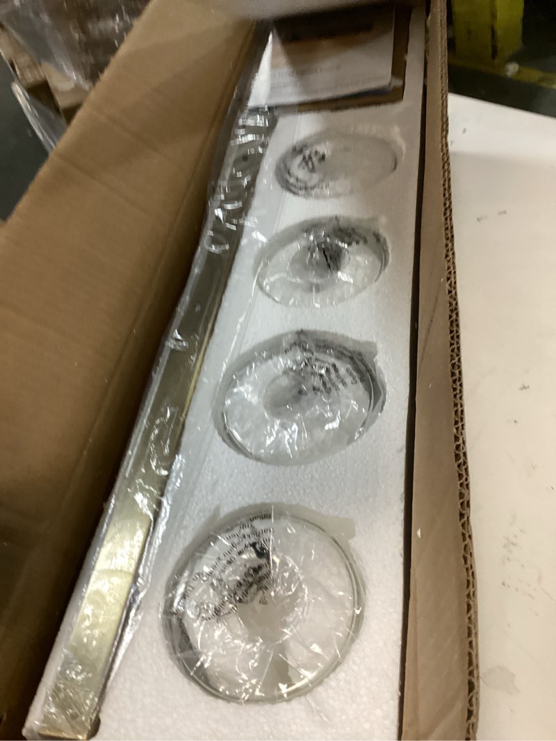 Condition photo showing Good Condition for Espird Bathroom Lighting Fixtures, 4-Light Bathroom Vanity Lights Over Mirror, Brass Vanity Light with Glass Shade, Modern Vanity Lighting Fixtures for Bedroom, Hallway Brass 4 light