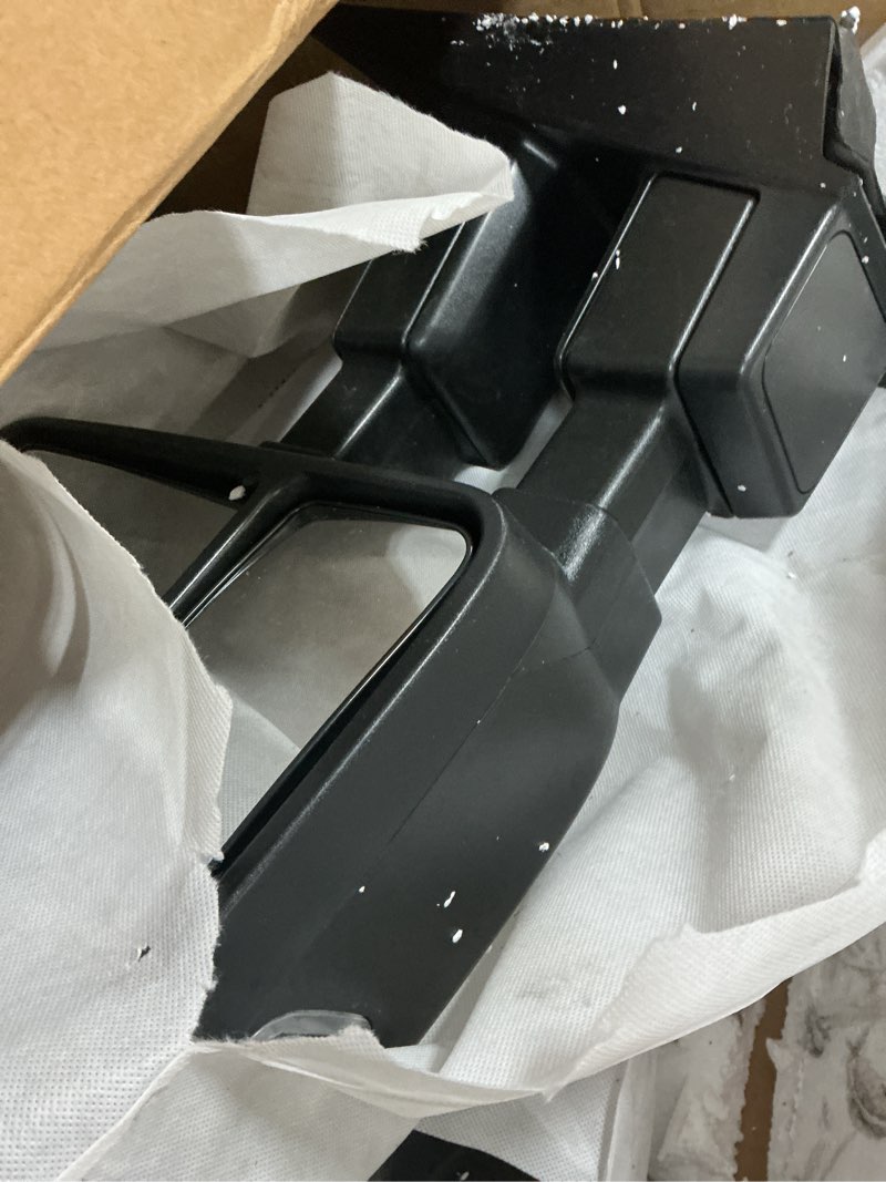 Condition photo showing As Is for TOEMIRR Towing Mirrors fit for Ford F250 F350 F450 F550 Super Duty 2017 2018 2019 2020 Heated Power Temperature Sensor Turn Signal Auxiliary Light Manual Telescopic Black Tow Mirrors Rearview Mirrors Towing Mirrors Ford F250-F550 Super Duty Black