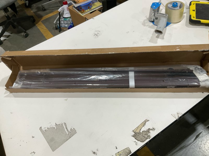 Condition photo showing New/Like New for LazBlinds No Tools No Drill 1" Vinyl Mini Blinds, Cordless Blinds for Windows, Light Filtering Horizontal Window Blinds & Shades, 20" W x 48" H, Mahogany Cordless-mahogany 20" W x 48" H