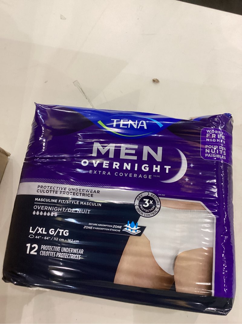 TENA ProSkin Adult Incontinence Briefs, Overnight Absorbency, Stretch Fit, Disposable, Unisex, Large