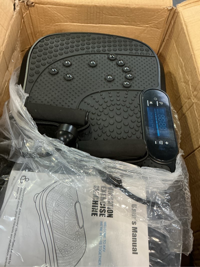 Condition photo showing Good Condition for axv vibration plate fitness platform exercise machine vibrating shaking full body shaker workout vibrate stand shake board sport for weight loss fat burner for gym home office slim-black