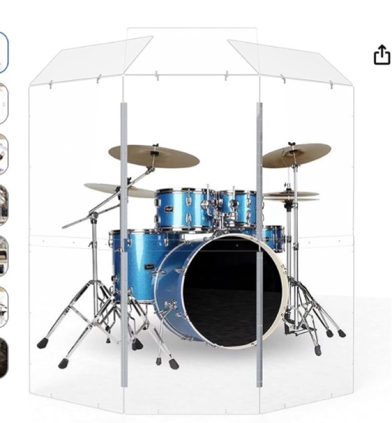 portable drum shield | 3 panels 2ft x 5ft w/deflectors | converts to 2ft x 6ft | factory-installed f