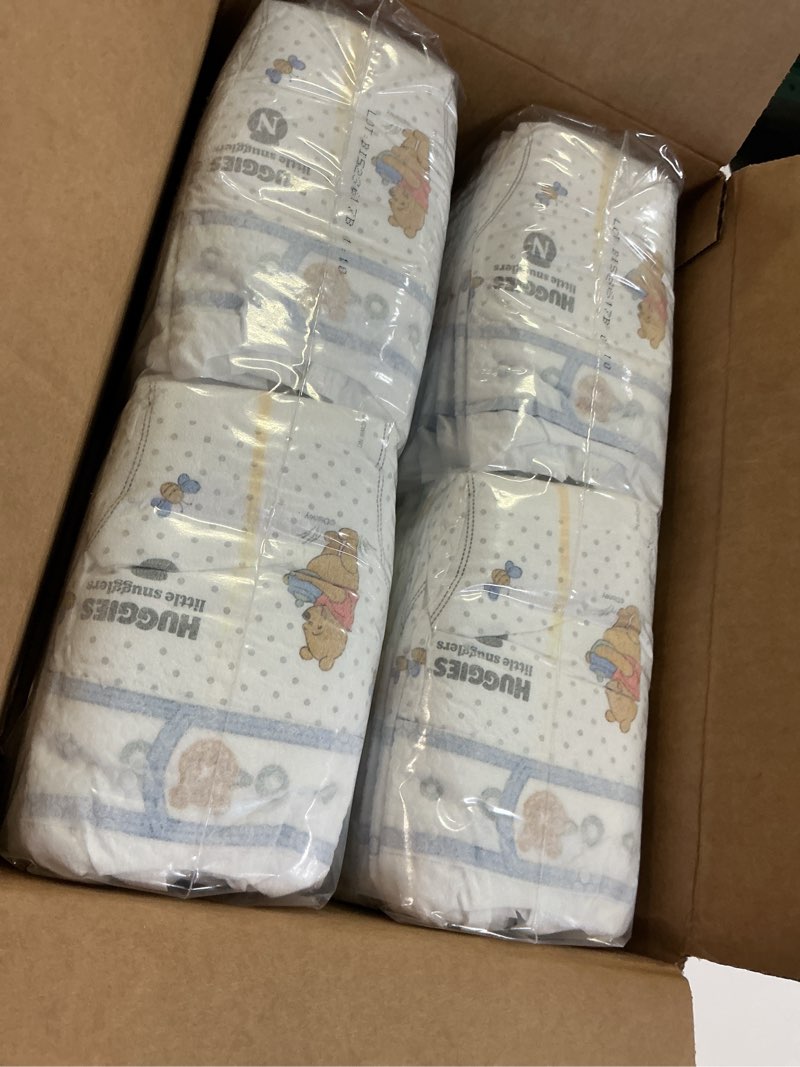 Condition photo showing New/Like New for huggies size newborn diapers, little snugglers baby diapers, size newborn (up to 10 lbs), 84 count, packaging may vary newborn 84
