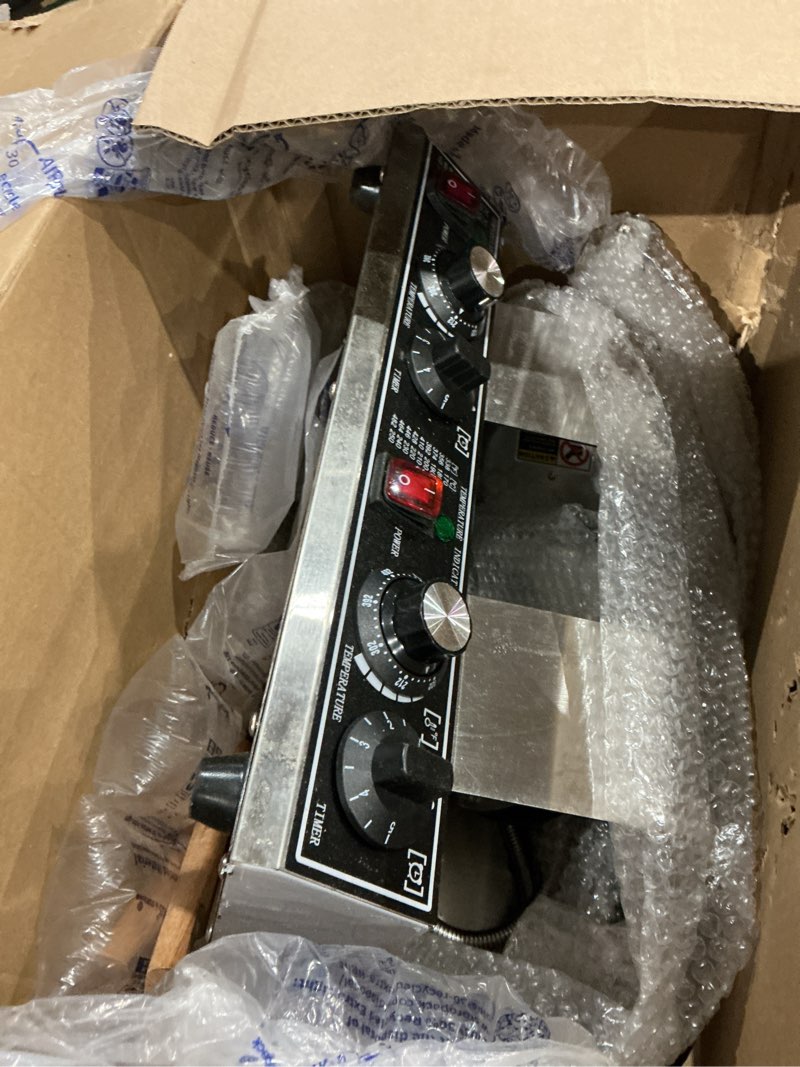 Condition photo showing As Is for (incomplete, missing pieces)dyna-living bubble waffle maker commercial double-head egg puff waffle maker, 1400w & 1400w non-stick hong kong bubble waffle machine, 180° rotating, non-stick coating, dual temperature control style3
