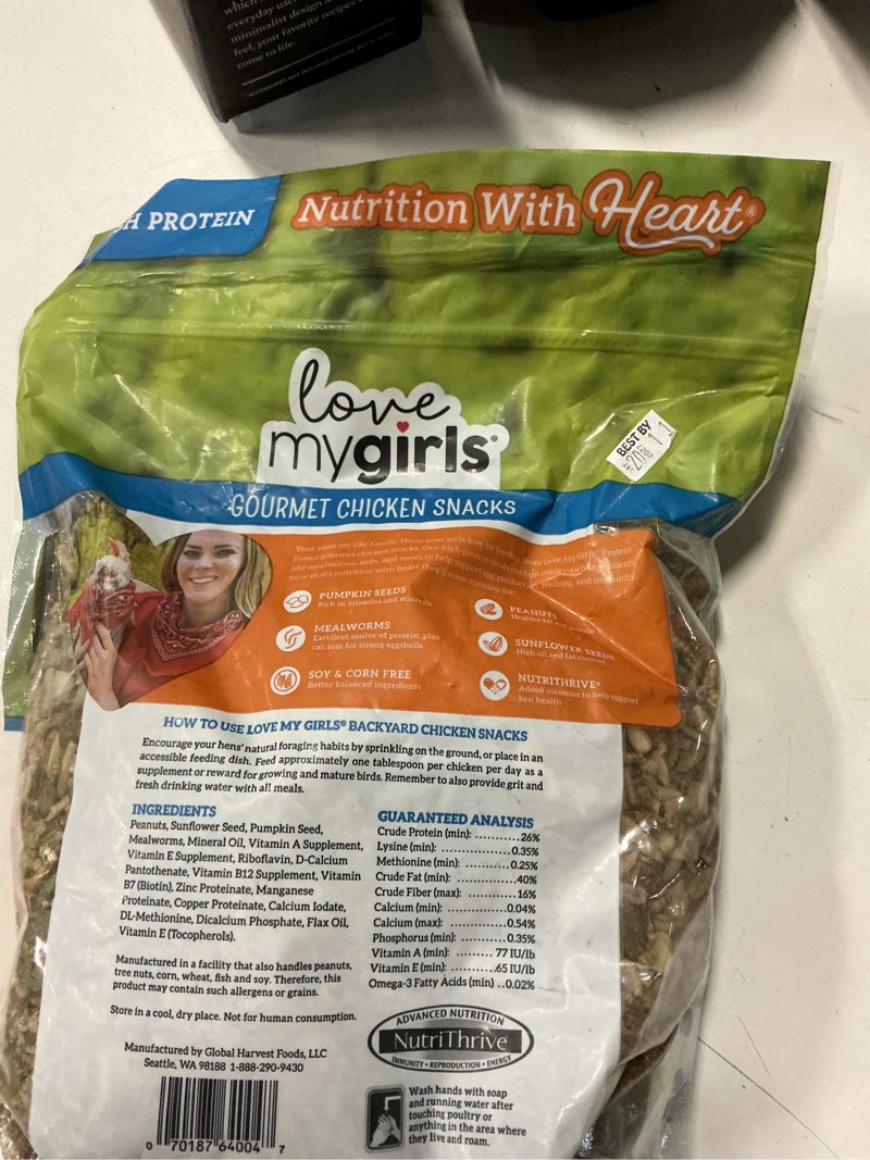 Condition photo showing New/Like New for love my girls: chicken snacks - pumpkin & worms pet treats - 2lb bag