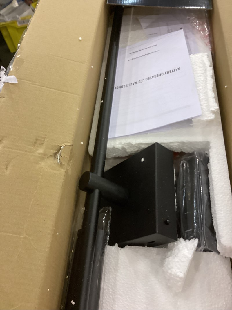 Condition photo showing New/Like New for Battery Operated Wall Sconce with Remote Control, 10000mAh Dimmable Wall Sconces Set of Two, 2700K-6500K Adjustable, 7 RGB Colors, Rechargeable LED Wireless Wall Lights for Bedroom, Black, 32 Inch Black (RGB Colors)