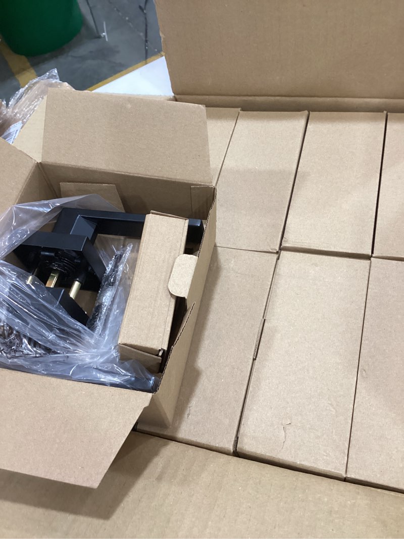 Condition photo showing Good Condition for plustool 8 pack matte black door handles interior, passage door knobs closet door levers for hallway, heavy duty square doorknob non-locking handlesets for left & right sided doors