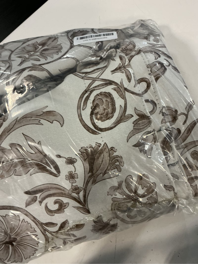 Condition photo showing Good Condition for jinchan floral blackout curtains for bedroom living room 96 inches length farmhouse curtains room darkening vintage drapes traditional rod pocket window treatment 2 panels set taupe on beige 50"w x 96"l (pack of 2) blackout taupe on beige