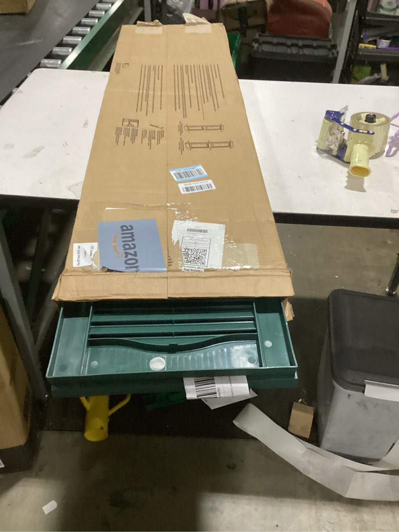 Condition photo showing Good Condition for builders edge 14.75 in. w x 55 in. h builders edge, standard two equal panels, raised panel shutters, includes matching installation spikes (per pair), 028 - forest green 14.75-in. w x 55-in. h 028 - forest green