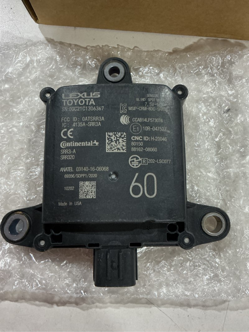 Condition photo showing As Is for rear blind spot radar monitor sensor for toyota sienna 2.5l 2021 2022 2023