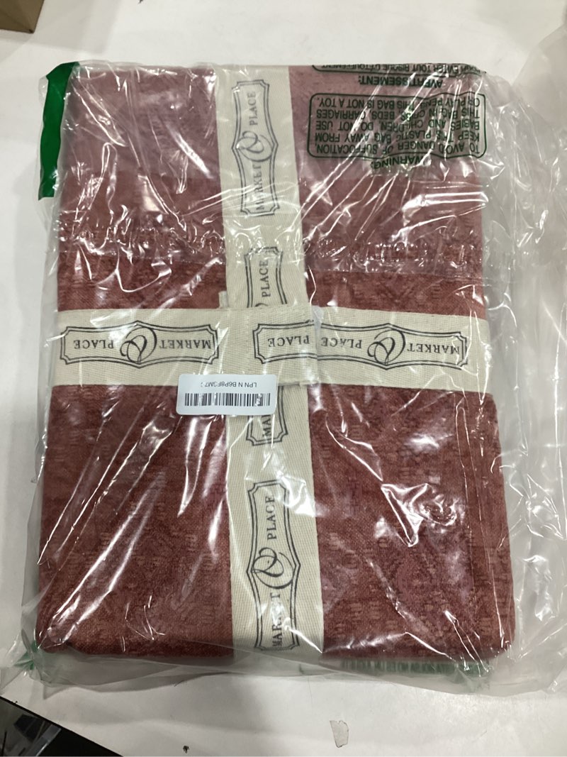 Condition photo showing As Is for Chenille Jacquard Throw Blanket | Textured Boho Throw for Sofa, Couch, Bed | Soft Decorative Throw for All Seasons | Charlotte Collection (50" x 60", Rose) Throw (50" x 60") Rose