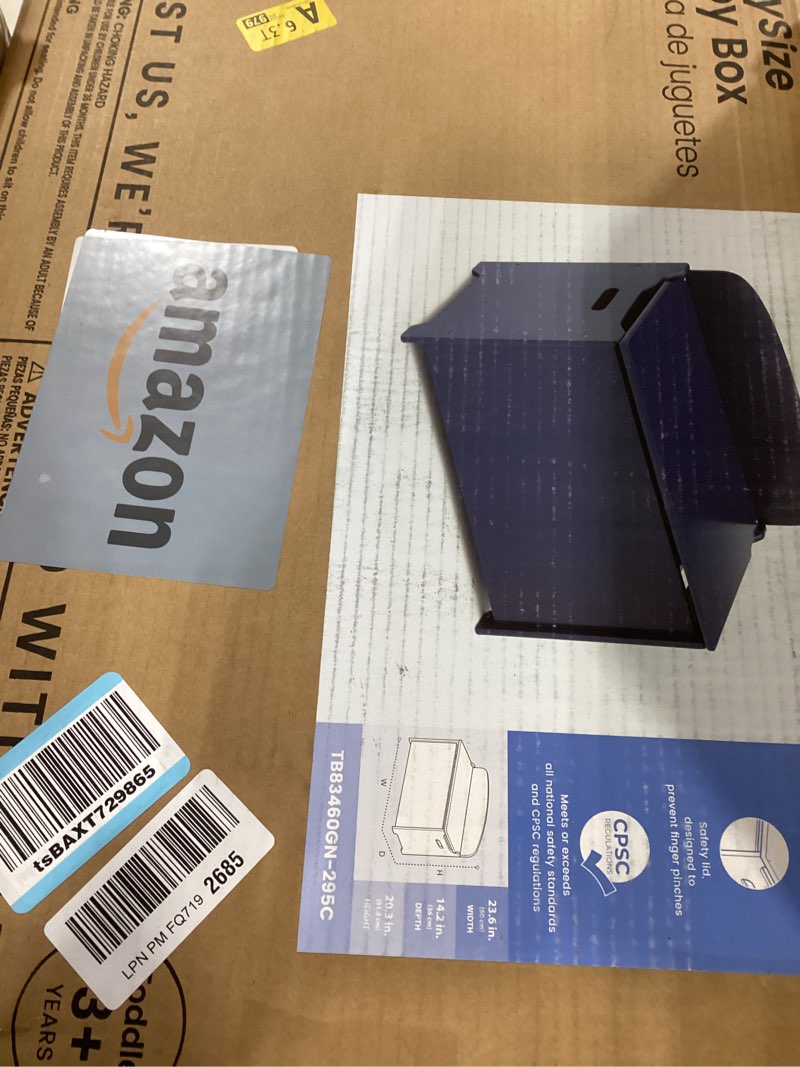 Condition photo showing Good Condition for delta children mysize deluxe toy box, deep blue deep blue toy box