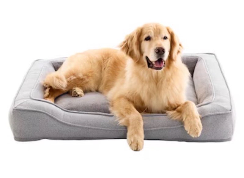 Heart & Herd Rectangular Twill Gray Polyester Bolster Dog Bed ( Large )