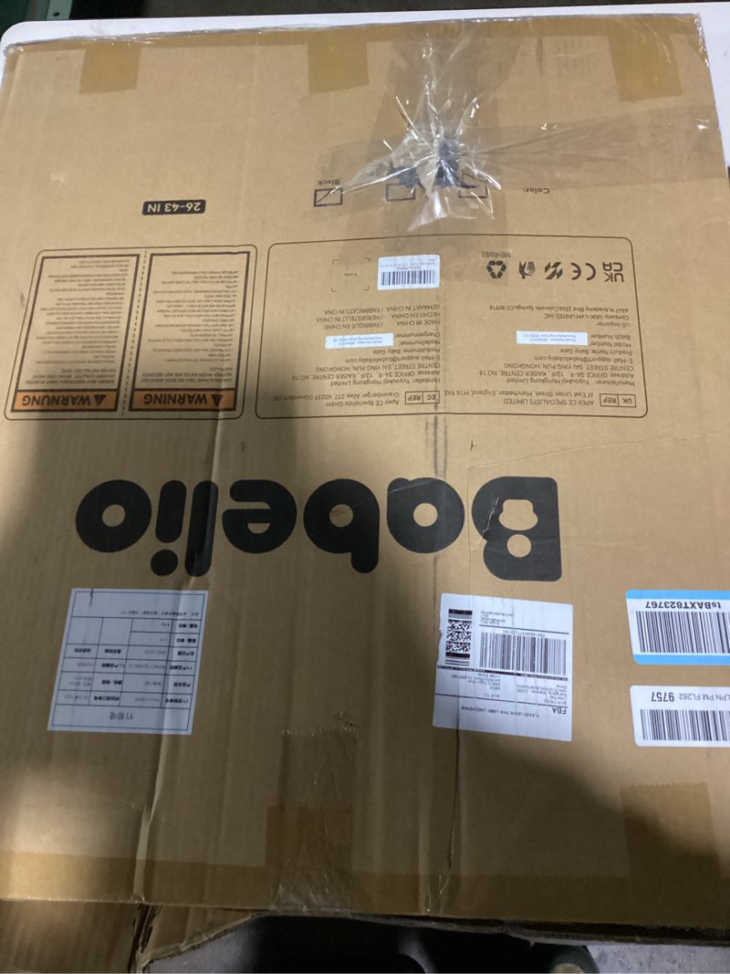 Condition photo showing Good Condition for babelio baby gate for stairs, kitchen & doorways, no bottom bar| one-handed operation| auto-close| hardware mount (drill needed) safety dog/pet gate (black - b17, 26-43" w, 28" h)