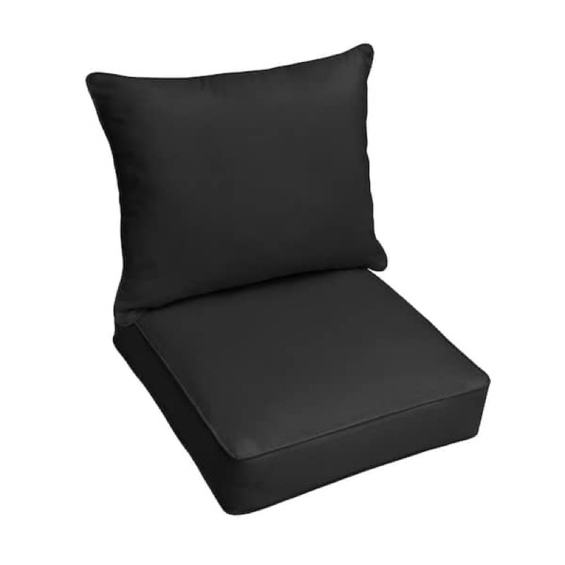 Satin Outdoor Seat Cushion Set, Waterproof & Fade Resistant Patio Chair Cushions, Outdoors Cushion for Patio Furniture, 24 x 24 x 5.75 Inch, Outdoor Couch Cushions with Handle and Ties, Beige Beige 24*24+5.75/25*22.5\\\"