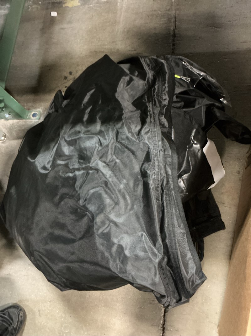 Condition photo showing As Is for 10L0L Golf Cart Enclosure Fit for 2 Passengers EZGO TXT RXV,600D Waterproof Snowproof Golf Buggy Keep Warm Cover, 2 Door Zippers 4-Side Clear Window and 4 Windproof Hooks Golf Cart Rain Cover, Black