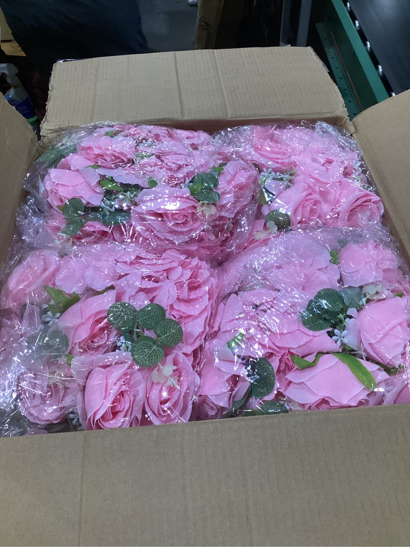 Condition photo showing Good Condition for NUPTIO Flower Balls Flowers for Centerpieces: 10 Pcs 11.8 inch Diam Pink Artificial Rose Fake Flower Arrangement Bouquet for Wedding Party Tables Decorations 11.8" Diam - 10 PCS Pink