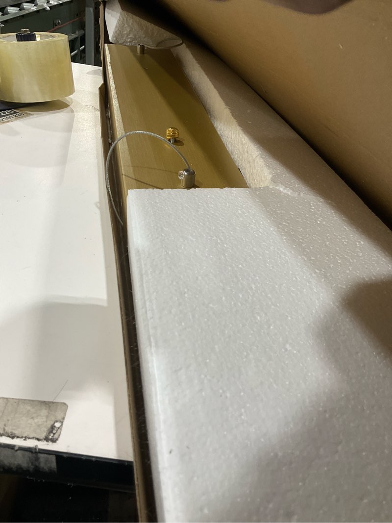 Condition photo showing Good Condition for 40W Gold Linear Pendant Light Aluminum, 54" Dimmable Kitchen Island Lighting with Remote & App Control, Adjustable CCT (3000K-6000K), Dining Room Chandelier for Home Office Study