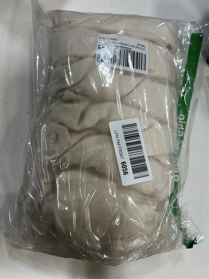 Condition photo showing Good Condition for songrey waterproof seat covers for dining chairs set of 6, no rear chair covers, stretch removable washable chair slipcover protector, beige beige 6