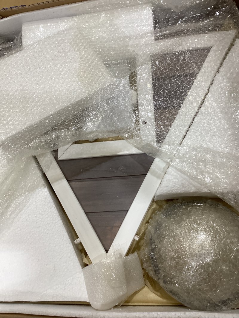 Condition photo showing Good Condition for deblue outdoor cat house for feral cats, weatherproof wooden cat house for small pets, unique cat shelter with escape door, clear window-grey grey cat house with dome window