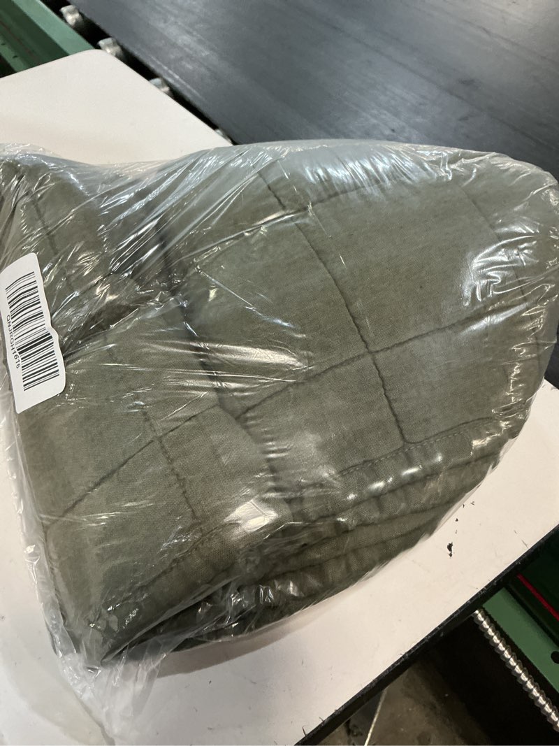 Condition photo showing Good Condition for european linen box quilted sham set, full/queen, dusty olive