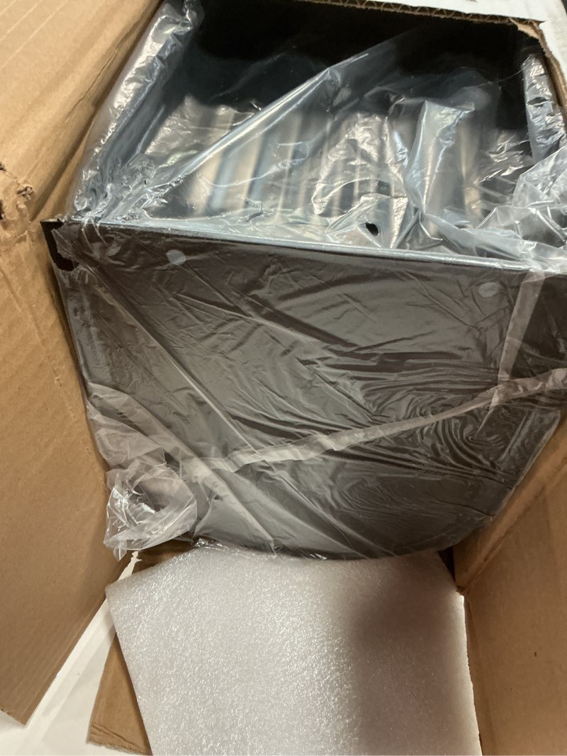 Condition photo showing As Is for Metal Post Mount Mailboxes for Outside,Galvanized Steel,Waterproof,Medium Capacity,Red Flag Indicated,Modern Style,Mail Boxes for House Outside/Residential,Black,18.8 x 9 x 6.7 inches