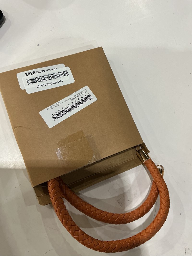 Condition photo showing Good Condition for uxcell 2pcs braided purse straps, 18.1 inch pu leather handbag handles braided leather handbag strap replacement with spring buckles for diy handbags purse making, brown