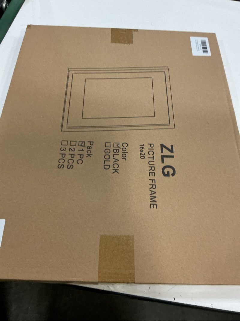 Condition photo showing New/Like New for zlg golden 16x20 frame, premium 16x20 metal frame matted to 11x14, picture frame, high definition glass, wall hook included, set of 1 black black 16x20-1p