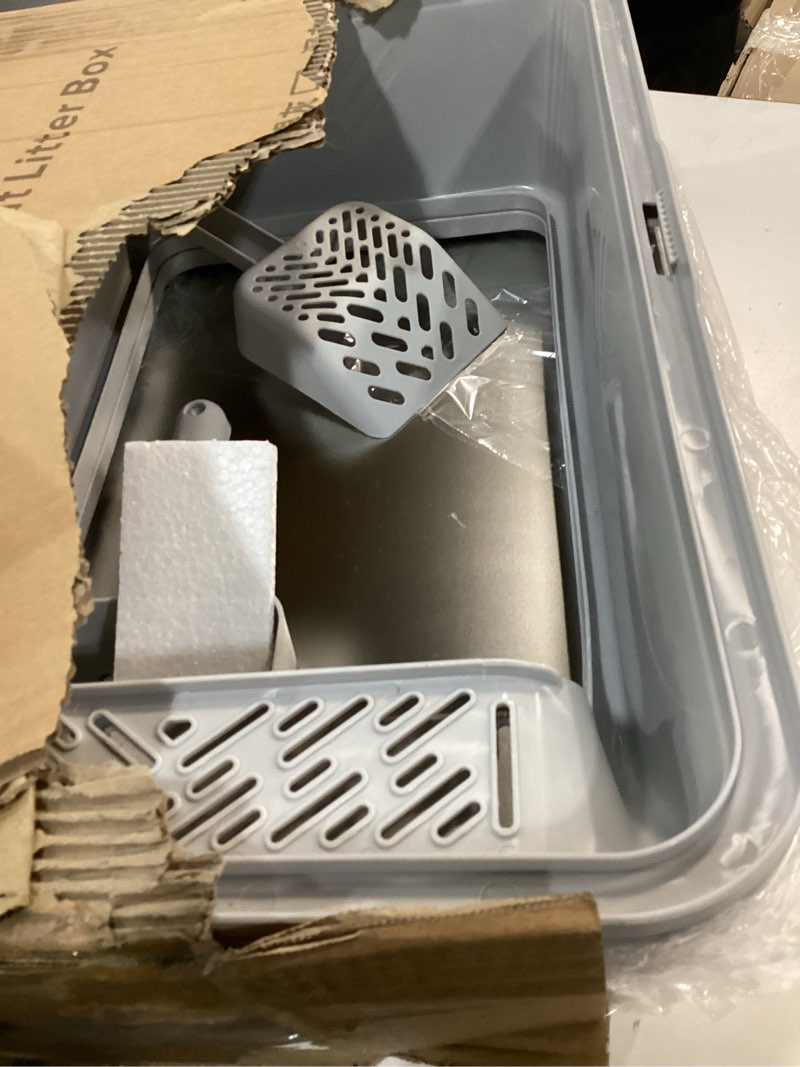 Condition photo showing Good Condition for Stainless Steel Litter Box, 2 Pack XL Metal Cat Litter Boxes with Lid High Sided Enclosed for Big Cat and Multiple Cats, Anti-Urine Leakage | Non-Stick Bottom & Includes Scoop X-Large Silver Gray