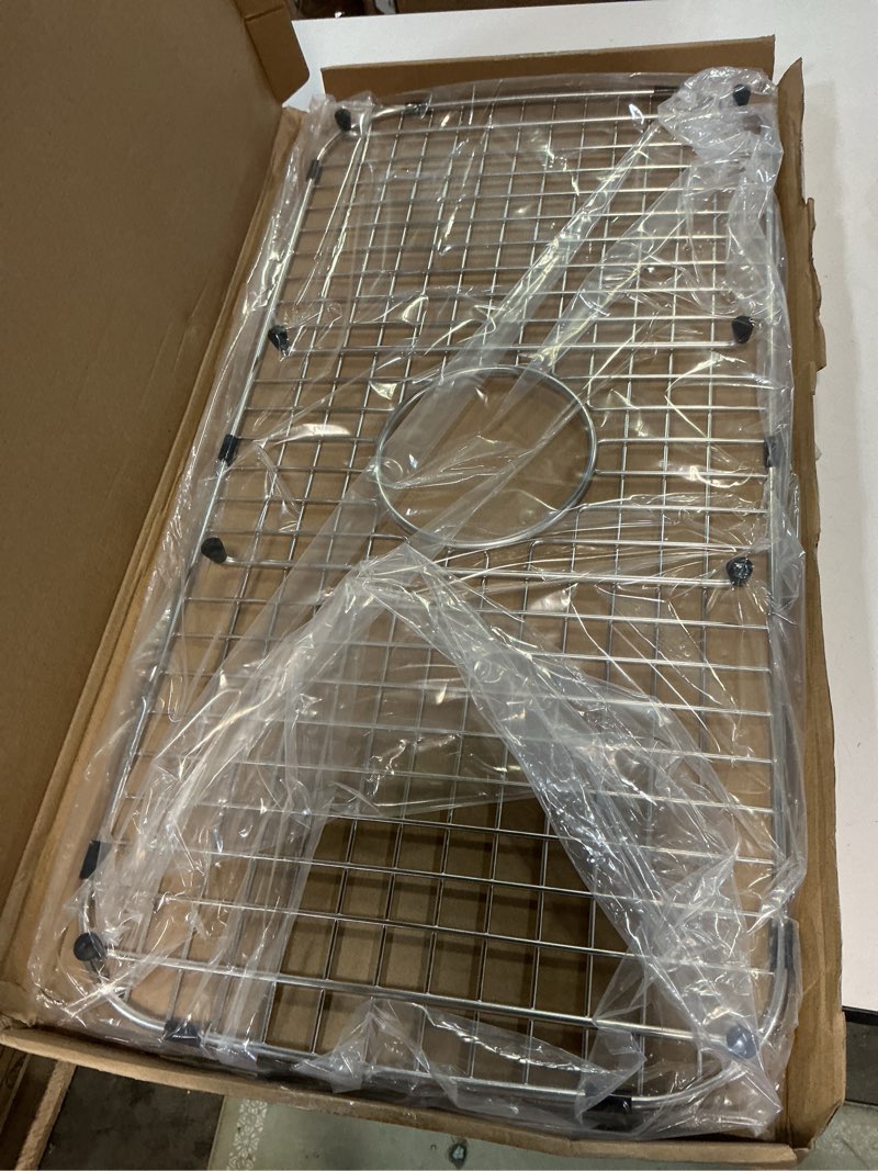 Condition photo showing Good Condition for Serene Valley Sink Grid 26-13/16" x 13-3/8", Centered Drain with Corner Radius 3", NDG2613C