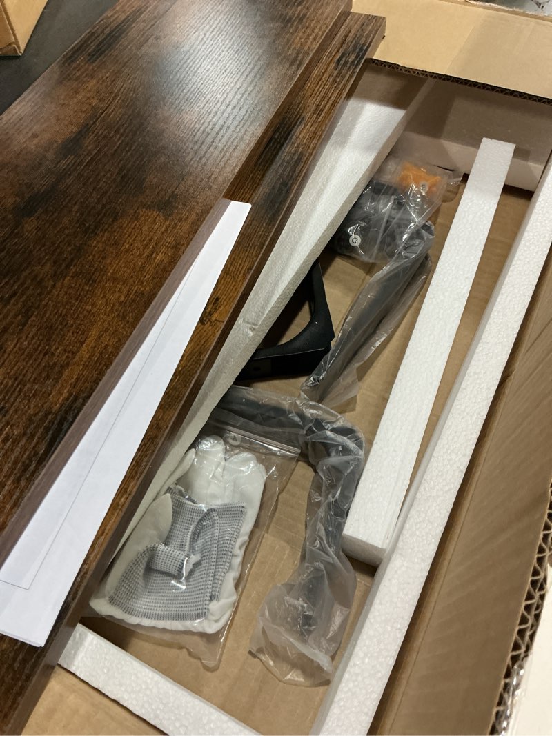 Condition photo showing Good Condition for DINZI LVJ Long Wall Shelves, 23.6 Inch Wall Mounted Shelves Set of 2, Easy-to-Install, Wall Storage Ledges with Sturdy Metal Brackets for Living Room, Bathroom, Bedroom, Kitchen, Rustic Brown 23.6 Inch Rustic Brown