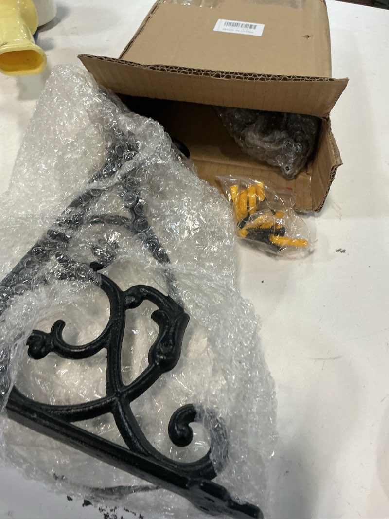 Condition photo showing Good Condition for 2 Pack Decorative Shelf Brackets,11 Inch Cast Iron Shelf Supply,Antique Black Corbel,Screws Anchor I