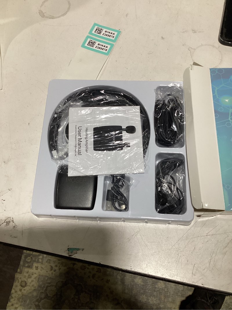 Condition photo showing Good Condition for IROGER Hearing Amplifier Rechargeable Hearing Device with Standard Headphone Personal Sound Amplifier PSAP for Ears,Seniors,Directional Microphone black