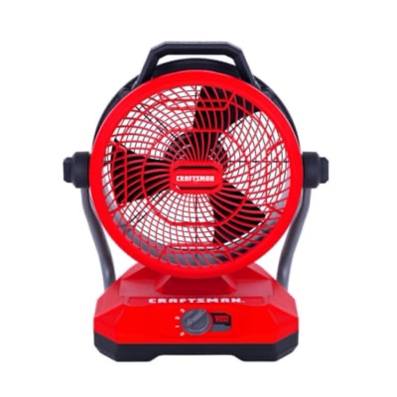 craftsman 12-in high velocity indoor industrial fan, battery powered, in red and black ( not incloid battery 