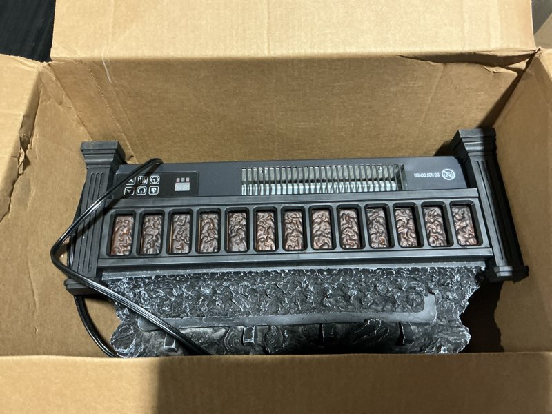 Condition photo showing Good Condition for Electric Fireplace Logs Inserts Heater 20-Inch, Remote Controller Fireplace Heater, Adjustable Flame Colors, Realistic Fake firewood Flame, Overheat Protection, Timer, Thermostat, 1500W Black 20"