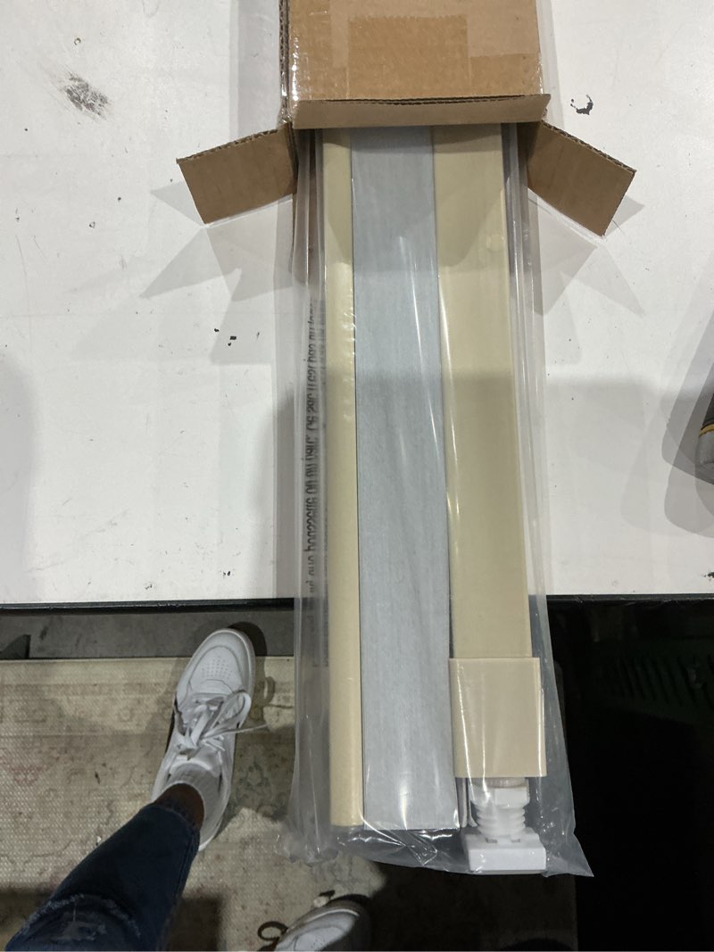 Condition photo showing Good Condition for lazblinds cordless cellular shades, no tools no drill blackout honeycomb shades pleated blinds for windows, 28'' w x 48'' h, soft cream blackout-soft cream 28'' w x 48'' h